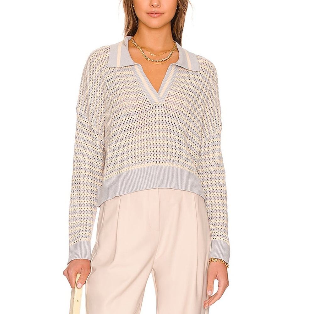 525 Striped Iceberg Multi Polo Pullover Sweater Size M